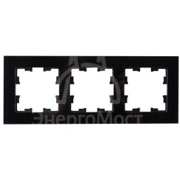 Рамка 3-м BRITE РУ-3-2-БрЧ стекло черн. IEK BR-M32-G-K02