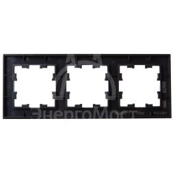 Рамка 3-м BRITE РУ-3-2-БрЧ стекло черн. IEK BR-M32-G-K02