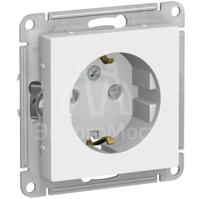 Розетка AtlasDesign с заземл. со шторками 16А механизм лотос SE ATN001345