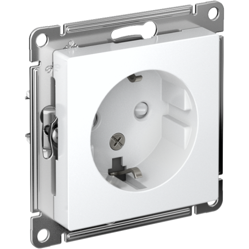 Розетка AtlasDesign с заземл. со шторками 16А механизм лотос SE ATN001345