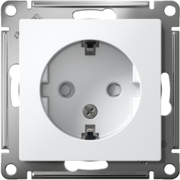 Розетка AtlasDesign с заземл. со шторками 16А механизм лотос SE ATN001345