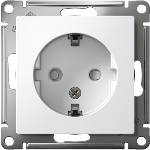 Розетка AtlasDesign с заземл. со шторками 16А механизм лотос SE ATN001345