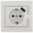 Розетка 1-м СП Мира 16А с з/к + USB разъем бел. LEZARD 701-0202-181