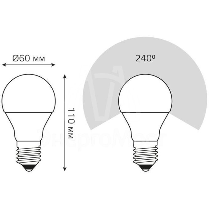Лампа светодиодная Elementary A60 12Вт E27 6500К Gauss 23232