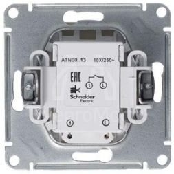Механизм выключателя 1-кл. СП AtlasDesign 10А IP20 (сх. 1а) 10AX с подсветкой алюм. SchE ATN000313