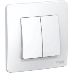 Выключатель 2-кл. СП Blanca 6А IP20 (сх. 5) 250В бел. SchE BLNVS006501