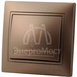 Выключатель проходной 1-кл. СП Мира 10А со вставкой свет. корич. перламутр LEZARD 701-3131-105