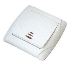 Выключатель 1-кл. СП Маргарита 10А IP20 с подсветкой бел. UNIVersal М0121