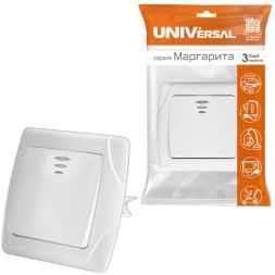 Выключатель 1-кл. СП Маргарита 10А IP20 с подсветкой бел. UNIVersal М0121