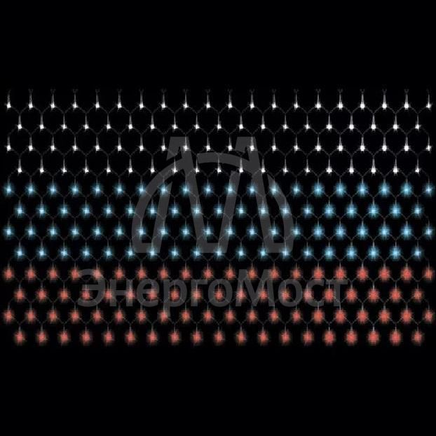 Гирлянда &amp;quot;Сетка Российский триколор&amp;quot; NTLD240-RT 240 красн./син./бел. светодиодов 1.5х0.9м с контроллером для помещений SHLights 4690601032614