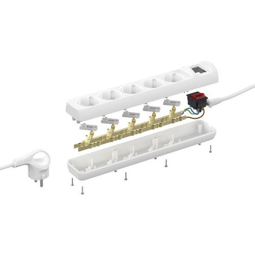 Удлинитель 5х5м с заземл. 16А IP20 U-5es-5m-3х1 ПВС 3х1 с выкл. Эра Б0028383