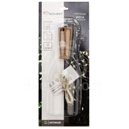 Гирлянда светодиодная &amp;quot;Роса&amp;quot; 2м 20LED бел. 0.1Вт IP20 с пробкой элементы питания 3хLR44 (в компл.) Neon-Night 302-025