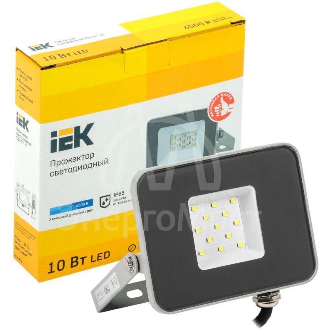 Прожектор СДО 07-10 LED 10Вт IP65 6500К сер. IEK LPDO701-10-K03