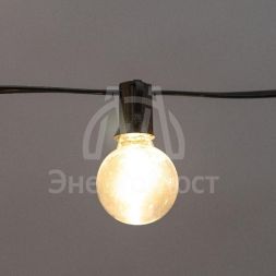 Гирлянда уличная &amp;quot;Лофт&amp;quot; 7.5м ПВХ 25 прозр. ламп теплый бел. влагостойкая IP44 черн. Neon-Night 331-358