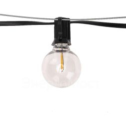 Гирлянда уличная &amp;quot;Лофт&amp;quot; 7.5м ПВХ 25 прозр. ламп теплый бел. влагостойкая IP44 черн. Neon-Night 331-358