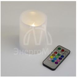 Фигура LED &amp;quot;Свеча&amp;quot; ULD-F052 RGB RC CANDLE на батарейках 2АА (не в/к). 7.5х10 см 1 светодиод. RGB свет пульт ДУ (в/к). Uniel UL-00007258