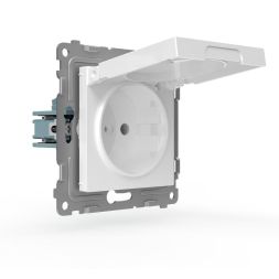 Розетка 1-м СП Pixel IP44 с заземл. с крышкой механизм бел. TOKOV ELECTRIC TKE-PX-R1ZSW1-C01-IP44