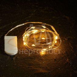 Гирлянда &amp;quot;Роса&amp;quot; (батарейки 3хААА в компл.) 2м 20LED желт. прозр. провод 2Вт 4.5В IP20 NEON-NIGHT 303-001