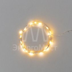 Гирлянда &amp;quot;Роса&amp;quot; (батарейки 3хААА в компл.) 2м 20LED желт. прозр. провод 2Вт 4.5В IP20 NEON-NIGHT 303-001