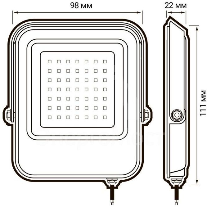 Прожектор светодиодный PFL-V 10Вт 6500К IP65 JazzWay 5039674