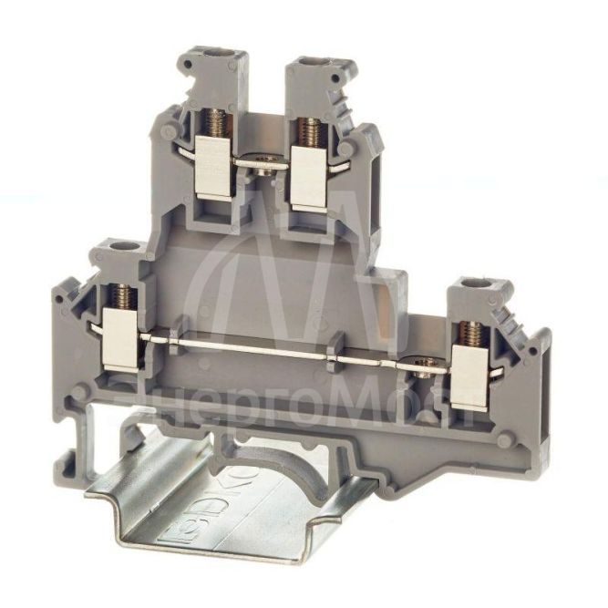 Клемма двухуровневая винтовой зажим 4 точки подключения 2.5кв.мм сер. DKC KRUKB-3