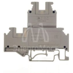 Клемма двухуровневая винтовой зажим 4 точки подключения 2.5кв.мм сер. DKC KRUKB-3