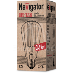 Лампа накаливания 71 957 NI-V-ST64-SC17-60-230-E27-CLG 60Вт E27 220-230В Navigator 71957