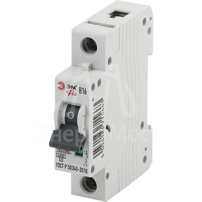 Выключатель автоматический модульный 1п B 16А ВА47-63 Pro NO-901-60 ЭРА Б0031832