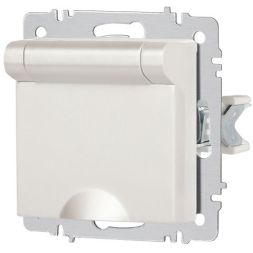 Розетка 1-м СП Accent 6-203-06 16А IP20 250В 2P+E Schuko с крышкой AL/CU перламутр. Intro Б0063429