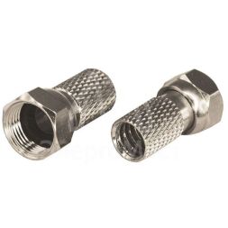 Разъем антенный на кабель штекер F для кабеля SAT (с резиновым уплотнителем) (блист.2шт) Rexant 06-0005-A2