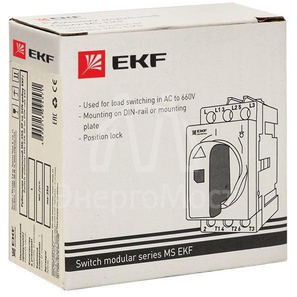 Рубильник мод. 3п MS-25A на DIN-рейку EKF ms-25d