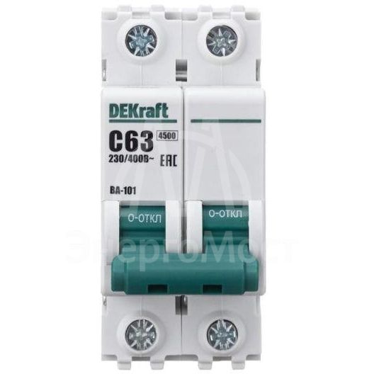 Выключатель автоматический модульный 2п C 63А 4.5кА ВА-101 SchE 11072DEK