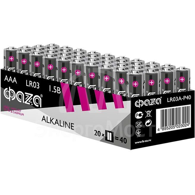 Элемент питания щелочной LR03 Alkaline Pack-40 (уп.40шт) ФАZА 5023024