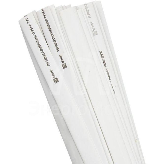 Трубка термоусадочная ТУТ нг 10/5 бел. 1м (уп.50шт) PROxima EKF tut-10-w-1m