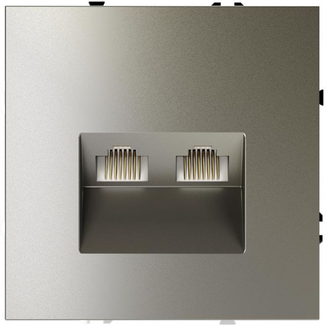 Розетка компьютерная 2-м СП S70 RJ45 + RJ45 кат.6 механизм шелк Voltum VLS060204