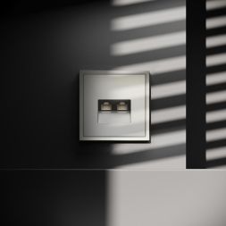 Розетка компьютерная 2-м СП S70 RJ45 + RJ45 кат.6 механизм шелк Voltum VLS060204