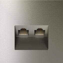 Розетка компьютерная 2-м СП S70 RJ45 + RJ45 кат.6 механизм шелк Voltum VLS060204