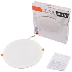 Светильник светодиодный PLED DL7 24Вт 6500К IP54 2040лм WH встраив. бел. Pro JazzWay 5069121