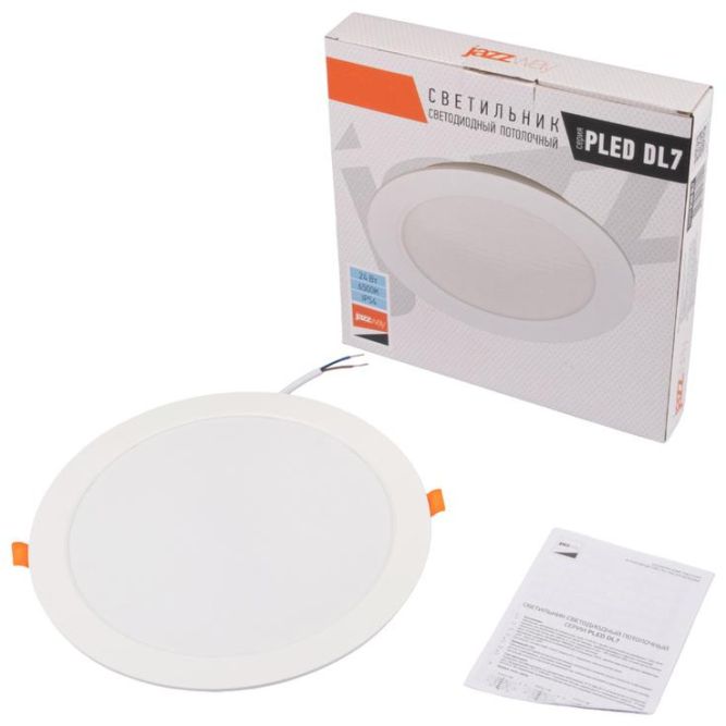 Светильник светодиодный PLED DL7 24Вт 6500К IP54 2040лм WH встраив. бел. Pro JazzWay 5069121