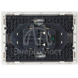 Розетка 2-м СП FORTE&amp;amp;PIANO FP223 16А с заземл. защ. шторки безвинт. крепл. бел. IEK FP-R24-16-1-K01