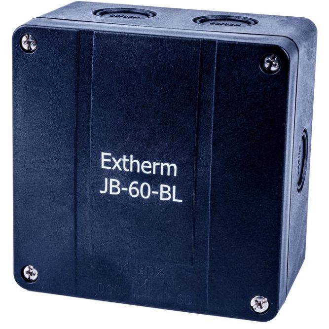 Коробка распределительная 110х110х67мм IP65 в комплекте с клеммным рядом 5х6кв.мм 41А черн. Extherm JB-60-BL
