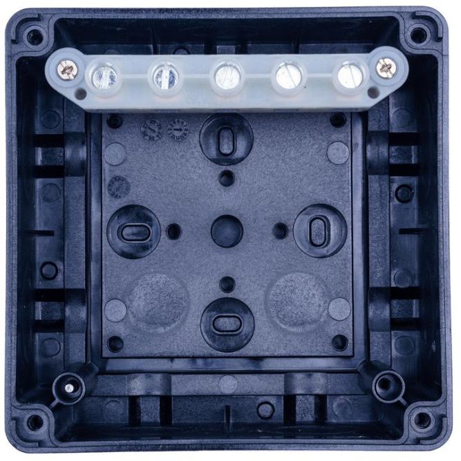 Коробка распределительная 110х110х67мм IP65 в комплекте с клеммным рядом 5х6кв.мм 41А черн. Extherm JB-60-BL