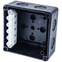 Коробка распределительная 110х110х67мм IP65 в комплекте с клеммным рядом 5х6кв.мм 41А черн. Extherm JB-60-BL