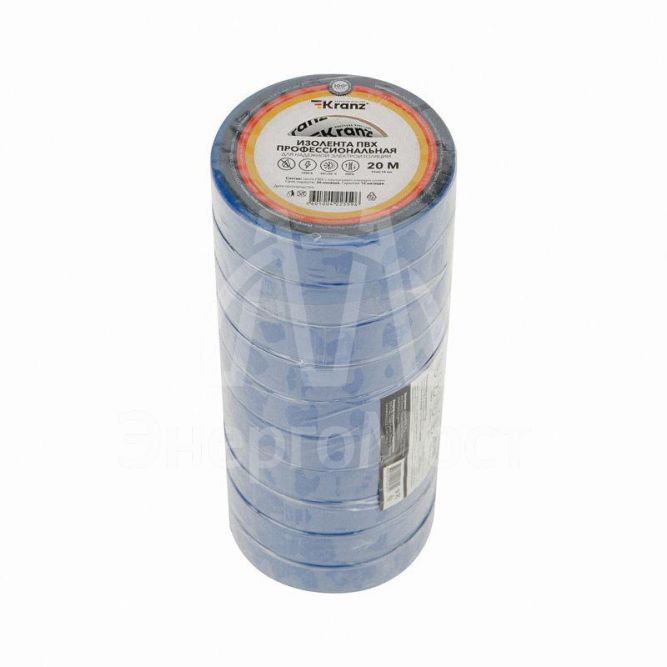 Изолента ПВХ профессиональная 0.18х19мм 20м син. Kranz KR-09-2805