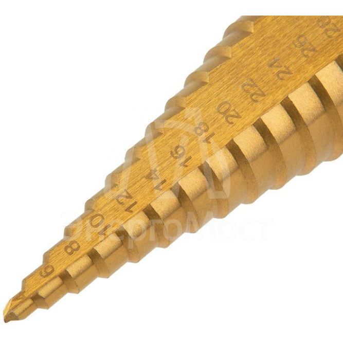 Набор ступенчатых сверл 4-12.4-20.4-32мм HSS-TiN ТИТАН (уп.3шт) Kranz KR-12-6620