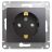 Механизм розетки 1-м Glossa 16А 250В защ. шторки с заземл. графит SchE GSL001345