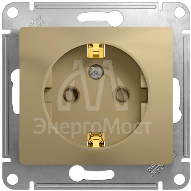 Механизм розетки 1-м СП Glossa 16А защ. шторки с заземл. титан SchE GSL000445