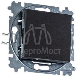 Выключатель 1-кл. СП Levit IP20 с подсветкой антрацит/дым. черн. ABB 2CHH590146A6063