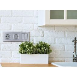 Выключатель 2-кл. Inspiria 250В 10AX с подсветкой / индикацией алюм. Leg 673632