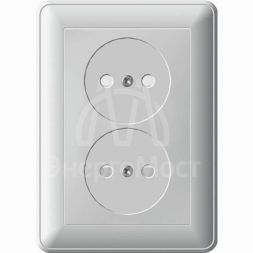 Розетка 2-м СП W59 16А IP20 защ. шторки без заземл. сл. кость SchE RS16-254-28